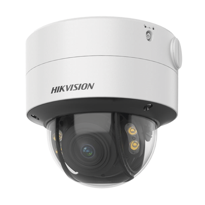 Domo IP 4 Megapixel  Lente 2.8 a 12 mm / Imagen a Color 24/7 (ColorVu) / 40 mts Luz Blanca / WDR 130 dB / Exterior IP67 / IK10 / Captura Facial / ACUSENSE / Micro SD / ACUSEARCH | DS-2CD2747G2T-LZS(C)