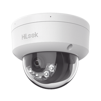 HiLook Series / Domo IP de 2 Megapixel (1080p) / Lente 2.8 mm / 30 mts IR / Micrófono Integrado / Exterior IP67 / PoE / dWDR / H.265+ / ONVIF | IPC-D120HA-U