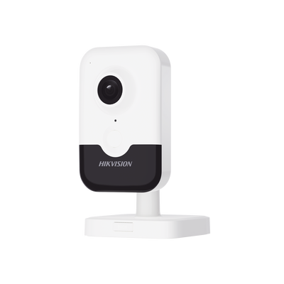Cubo IP de 2 Megapixel / Lente 2.8 mm / WiFi / H.265+ / 10 mts IR EXIR / Micrófono y Bocina Integrada (Audio de Dos Vías) / ACUSENSE Lite / Interior / Se Conecta Directo a la App Hik-Connect / Micro SD / dWDR / PoE | DS-2CD2423G2-IW(W)
