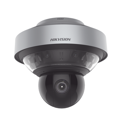 Domo PanoVu series / Vista Panorámica 180° / 4 Lentes de 4 Megapixel + PTZ 4 Megapixel de 40X Zoom / Posicionamiento 3D / IP67 / IK10 / WDR 120 dB / EIS / Autoseguimiento / 250 mts IR / 36 VCD | DS-2DP8A440IXG-LEF/416(F0)(B)
