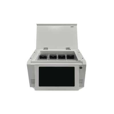 Estación de Descarga para Cámaras Corporales | 8 Canales de Conexión | Descarga Simultanea | Pantalla Táctil | Almacenamiento Hasta 12TB | Carga y Copia de Seguridad Automática | Compatible con Body Cam XMR-R3. | XMRA8R3/V2