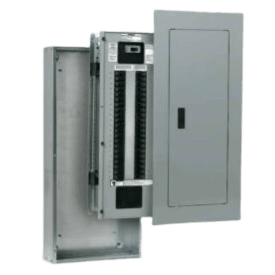 Tablero de alumbrado P1, 18 circuitos, Barras en aluminio 250 AMP, Frente de sobreponer, Sin zapatas principales. | P1E18MC250ATS