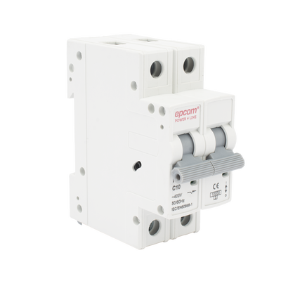 Protección Térmica/ Interruptor 2P, 10 A,  Corriente Alterna  400 Vca para Aplicación Fotovoltaica Montaje Riel DIN | FE7632PC10