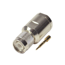 Conector TNC Macho de Rosca en 50 Ohm para cable LMR-400, 9913, 8214, CNT-400, RG8/U-SYS, RFLASH-1113, Plata/ Oro/ Teflón. | RFT-1201-SI