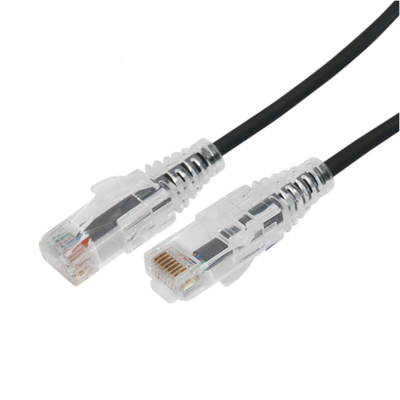 Cable de Parcheo Slim UTP Cat6A - 1 Metro (3.28 Pies) Negro, Diámetro Reducido (28 AWG) | LP-UT6A-100-BK28
