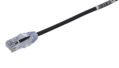 Cable de Parcheo TX6, UTP Cat6, Diámetro Reducido (28AWG), Color Negro, 16.76 Metros (55 Pies) | UTP28SP55BL