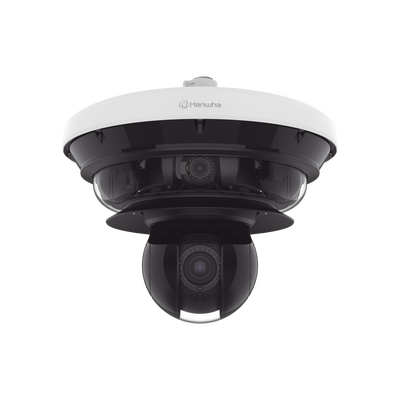 Cámara IP Multisensor 34MP (4 sensores 4K) con lentes motorizados / PTZ 2 MP 40X / Hasta 2 tarjetas MicroSD de 512GB / WDR de hasta 150dB / IP66 / IK10 / autoseguimiento / Inteligencia artificial para eventos | PNM-C34404RQPZ