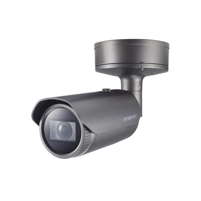 Camara Bala IP 4K con IA / Lente Motorizado 4.5 a 10mm / P-Iris / WDR 120dB / H.265 / RanuraSD / Protección IP67 IK10 NEMA4X | PNO-A9081R