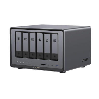 NAS UGREEN NASync DXP6800 Pro / Intel Core i5-1215U 10 Núcleos / 6 Bahías SATA + 2 M.2 NVMe / 2 Puertos Thunderbolt 4 / 2 Puertos 10GbE / 8K HDMI / PCIe 4.0 x4 / DDR5 Hasta 64GB / Compatibilidad Multiplataforma | 25898B