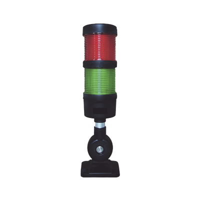 Torre LED Indicadora de estado de 2 niveles color Rojo y Verde, con Buzzer integrado a 85 dB,  a 110-240 VCA con Montaje incluido de 60 mm de diámetro | EI-2-RG-110240