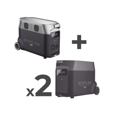 Estación de Energía Portátil DELTA PRO 3600Wh Litio LFP / 5 AC 3600W (7200W Pico) / 2 USB-C 200W / Capacidad para Aumentar Respaldo / Cargador de Coche 10A a 12.6V / Conectividad WiFi y Bluetooth (App) / Carga Solar 1600W Ma | DLTPRO2BP