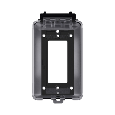 Caja Protectora de Contactos para Exterior / Policarbonato de Alto Impacto / Protección NEMA 3R / 127V 15A 60Hz / Tapa Transparente Base Negra / Resistente a Intemperie UV | TH-CPE