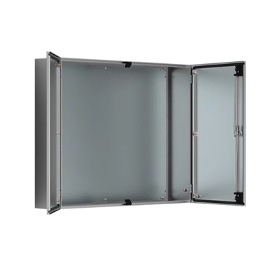 Gabinete de Doble Puerta, 1200 x 1200 x 400 mm, de Acero Inoxidable, Cepillado. Protección NEMA 12, IP55, IK10 | ADR1201240