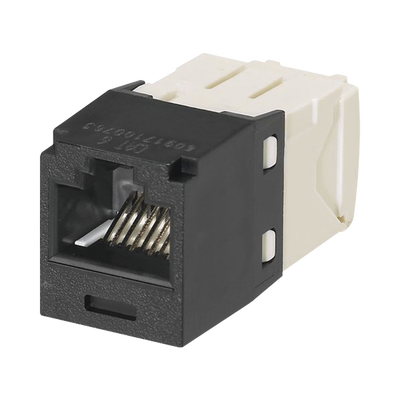 Conector Jack RJ45 Estilo TG, Mini-Com, Categoría 6, de 8 Posiciones y 8 Cables, Color Negro | CJ688TGBL