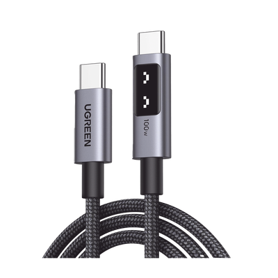 Cable USB-C a USB-C | 1 Metro | Carga Rápida de hasta 100W | Transferencia de datos 480 Mbps | PD3.0 | QC4.0/3.0/2.0 | FPC | AFC | Protección Integrada| Caja de Aluminio | Nylon Trenzado | Amplia Compatibilidad | Color Negro. | 35501