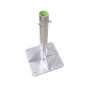 Base para Mástil Hasta 2" con Opresores, Base de 30 x 30 cm y Tubo de 50 cm Ced. 30. Galv. Inmersión. | SLM-BA-7G