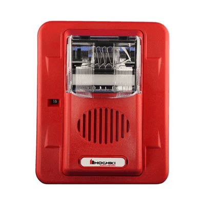 Sirena Estrobo, 12 Vcd, Multi-Candela 15 hasta 110 cd, Montaje En Pared, Color Rojo, Serie HEC3 (0500-05980) Hochiki | HEC3-12WR