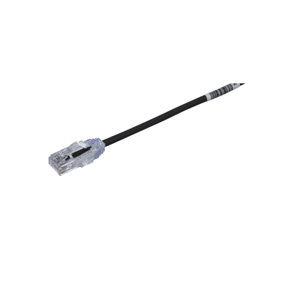 Cable de Parcheo UTP Cat6A, CM/LSZH, Diámetro Reducido (28AWG), Color Negro, 0.30 Metros (1 Pie) | UTP28X1BL