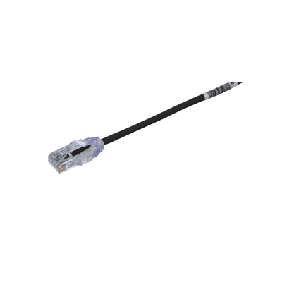 Cable de Parcheo TX6, UTP Cat6, Diámetro Reducido (28AWG), Color Negro, 20 cm (7.87 pulgadas) | UTP28SP0.2MBL