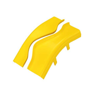 Tapa de Bajada Vertical Exterior de 45º, Para uso con Canaletas 4X4 FiberRunner™, Color Amarillo | FROV45SC4LYL