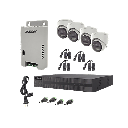 Kit HiLook Audio Bidireccional TurboHD 1080p / DVR Metalico 4 Canales / 4 Cámaras Eyeball (Exterior) con Bocina y Microfóno Integrado / 1 Fuente de Poder / Accesorios | HL-2080P-4E-TWA