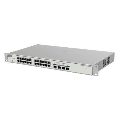 Switch Administrable PoE Capa 2+ Plus, con 24 puertos Gigabit PoE 802.3af/at + 4 SFP+ para fibra 10Gb, gestión gratuita desde la nube, 370w | RG-NBS3200-24GT4XS-P-V2