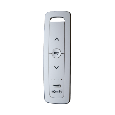 Control remoto 5 canales para motores de persiana Somfy con señal inalámbrica, instrucciones: sube, baja y detener, con posición favorita programada. | SITUO5RTSPURE