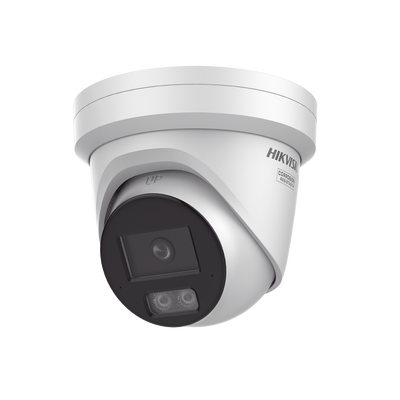 Turret IP 4 Megapixel / Imagen a color 24/7 / Lente 2.8 mm / Luz Blanca 40 mts / Exterior IP67 / Micrófono Integrado / WDR 120 dB / Audio y Alarma / Onvif / MicroSD | DS-2CD3347G3-LISU