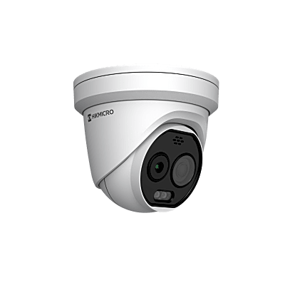 (HIKMICRO) Turret IP Bi-espectral (Térmica + Óptica) / Lente Térmico 2.1 mm (256 X 192) / Lente Óptico 2.2 mm (5 Megapixel) / Detección de Temperatura (-20°C a 650°C) / IA con GUANLAN / Dual Light (30 mts IR + 30 | HM-TD1228T-2/G1/T3A