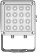 Lampara IR de Luz Continua / 16 Lámparas LED / Distancia Efectiva 16 a 25 metros / Cobertura 40° / Exterior IP66 | DSTL2000C/L3/E