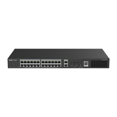 Switch Smart PoE con 24 puertos Gigabit PoE 802.3af/at + 2 SFP para fibra 1Gb, gestión gratuita desde la nube, 370w | RG-ES228GS-P
