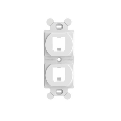 Marco de Módulo Dúplex, Para Placas Frontales Estándar NEMA 106, Acepta 2 Módulos Mini-Com, Color Blanco | CF1062WHY