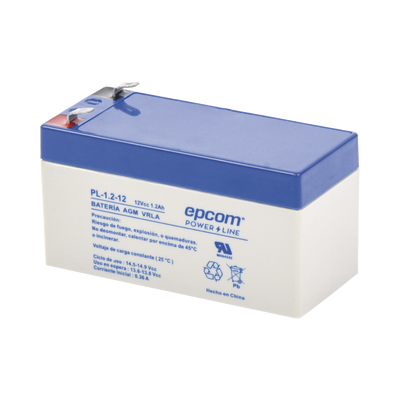 Batería 12 Vcc / 1.2 Ah / UL / Tecnología AGM-VRLA / Para uso en equipo electrónico Alarmas de intrusión / Incendio/ Control de acceso / Video Vigilancia / Terminales F1 / Cargador recomendado CHR-80. | PL-1.2-12