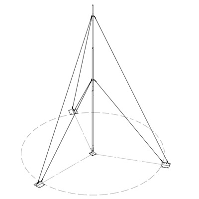 Kit con Mástil Telescópico de 15 m con Accesorios de Instalación (No incluye retenida). | KIT-SLM-15