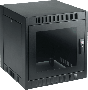 Gabinete SOHO para Oficinas Pequeñas y Home Office, 700 x 600 x 900 mm, Acero Negro, 11U, Ruedas, Sistema de Enfriamiento Pasivo, Puertas con Cerradura, Paneles Laterales Extraíbles | ENC769SH