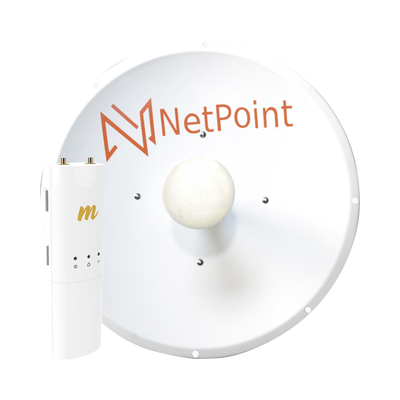 Kit de radio C5C con antena NP1-GEN2 de 30 dBi , Frecuencia (4.9-6.2 GHz), incluye jumper, PoE y cable de alimentación, ideal para distancias de hasta 30km | C5CNP1KIT