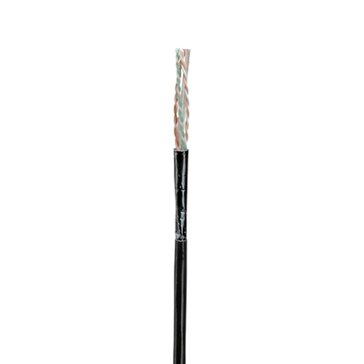 Bobina de Cable UTP de 4 Pares, Con Aislamiento de Fluoropolímero, Cat6A (23 AWG), Uso Interior/Exterior Para Entorno Ambiental de Altas Temperaturas (Hasta 125°C), CMP (Plenum), Color Negro, 305 Metros (1000 Pies) | PUO6AS04BL-G