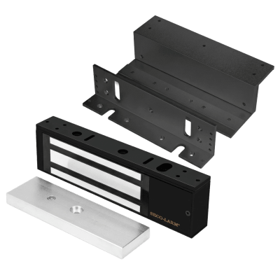 Kit Para Control de Acceso Incluye Chapa Magnética de 1200 Lbs / Montaje En Z y L /  Uso Interior / Certificación UL / En Color Negro / Diseño Elegante | E941SB1K2PQ/KITZ