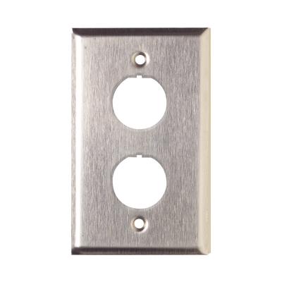 Placa de Pared Reforzada, de Acero Inoxidable, Para Uso Industrial, de 2 Puertos | XFP-S-02-SS