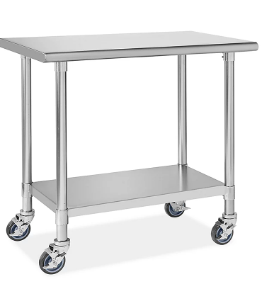 SSMART Mesa de Trabajo de Acero Inoxidable Móvil Estándar - 36 x 24" Mod: H-10290