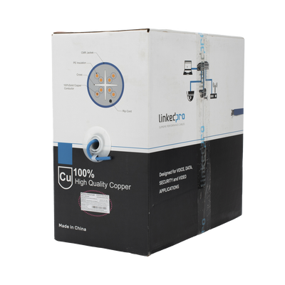 Bobina de Cable U/UTP Cat6A de 305 Metros (1000 Pies), Color Azul, CMR, Soporta 10G-BaseT para Transmisión de Frecuencias de hasta 500MHz, UL | PRO-CAT6A-R