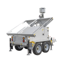 Traila / Remolque de Doble Eje con Mástil Retráctil de 7.5 m. para Videovigilancia o Iluminación, con Bases para Instalar Paneles Solares y Baterías (No incluidos) | PST-VTS-4PL