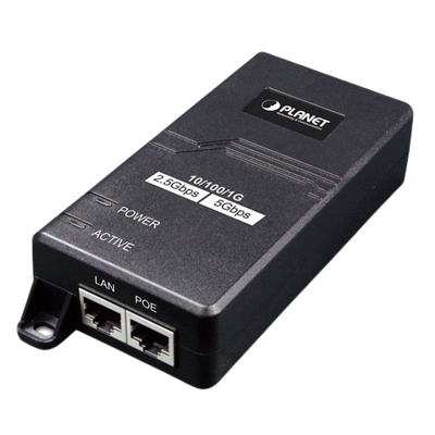 Inyector PoE 802.3 af/at, Hasta 30 W, con Puertos de 10/100/1000Mbps/ 2.5 Gbps/5 Gbps | POE-165