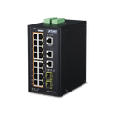 Switch Industrial Administrable 16 puertos 10/100/1000 T 802.3at PoE + 2 Puertos 10/100/1000 T + 2 puertos 100/1000 X SFP | IGS-20160HPT