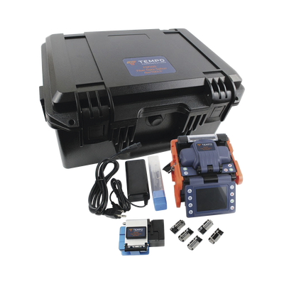 Fusionadora de Fibra Óptica de Alineación por Núcleo con 6 Motores con Pérdida Típica (SM); 0.01 dB (MM); 0.04 dB) / Capacitación Básica Virtual Gratuita | FSP200-KIT1