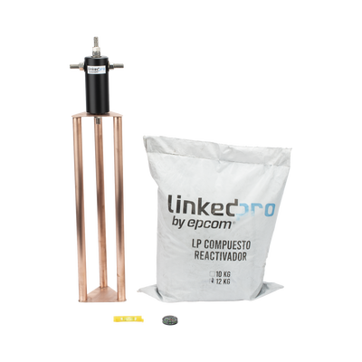 Electrodo Puesta a Tierra 60A / Cobre Electrolítico / Diseño Delta / Filtro Equipotencial / Compuesto 12 kg / 50 cm (19.7 in) | LP-GROUND-60A