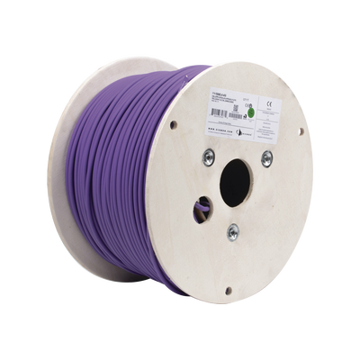 Bobina de Cable Blindado F/UTP de 4 Pares, Z-MAX, Cat6A, Soporte de Aplicaciones 10GBase-T, LS0H (Libre de Gases Toxicos), Color Violeta, 305 Metros (1000 Pies) | 9A6L4-A5