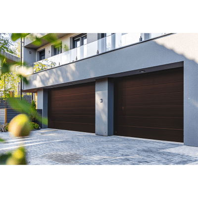 Sección para puerta de Garage / Lisa / Imitacion Madera / BLACK WALNUT/ Para GARAGE128B / Estilo Americana. | SECGAR-128B