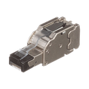 Plug RJ45 Blindado, Instalación Recta, Terminación en Campo Certificable, Compatible con Cat5e, Cat6 y Cat6A, Color Plata | FPS6X88MTG