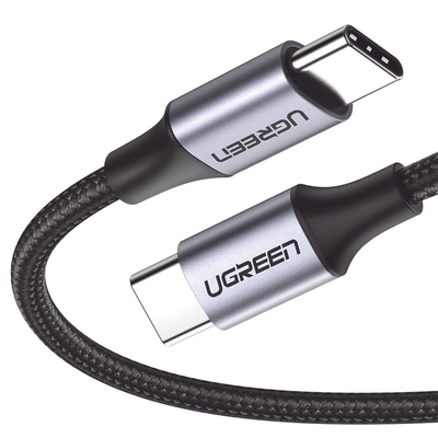 Cable USB-C a USB-C | 1 Metro (3.28 Pies) | Transferencia de Datos de 480 Mbps | Carga Rápida de Hasta 60W | QC 4.0/3.0/2.0 | PD3.0 | FPC | AFC | Protección Integrada | Caja de Aluminio | Nylon Trenzado | Color Negro | 50150